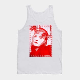 Red Lady Digital Art Portrait Tank Top